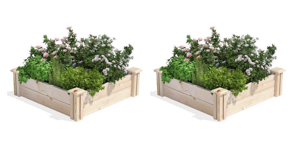 Original Pine Raised Garden Bed 2 ft x 2 ft x 7 in (2-Pack) RCP24247-2PK